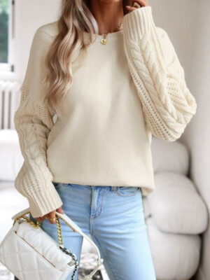 Cable knit sleeve sweater